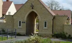 The pedestrian entrance to Abbeymead Court